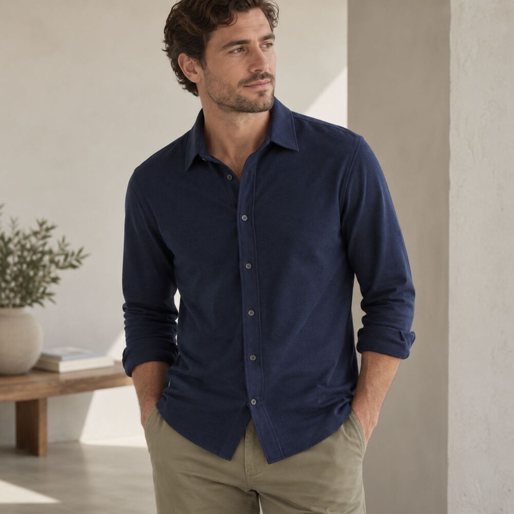 Everlane The Performance Button-Down Shirt Navy Blue Size XX-Large NWOT